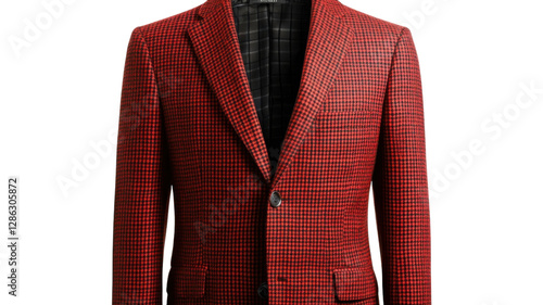 Obraz na płótnie Stylish red checkered blazer displayed on a mannequin in a boutique showcasing modern fashion trends w salonie