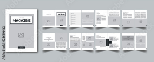 Magazine Template layout cover page with 16 page design concept Accents