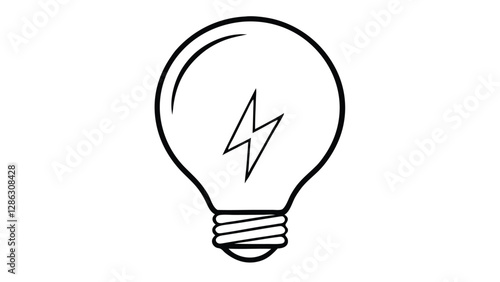 Bright electric lightbulb vector illustration of an isolated glass energy concept design sketch freehand outline hand drawn picture line art 