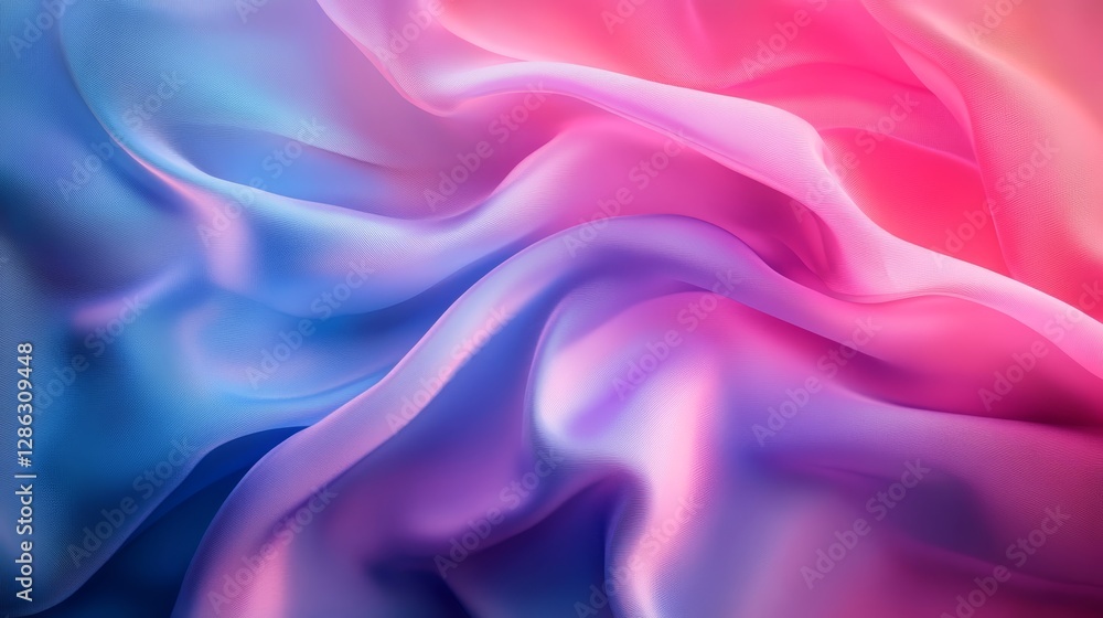 Pink and Blue Silk Fabric Drape - Abstract of flowing pink and blue silk fabric. Symbolizing elegance, fluidity, grace, softness, and luxury Pink and Blue Silk Fabric Drape - Abstract of flowing pink and blue silk fabric. Symbolizing elegance, fluidity, grace, softness, and luxury