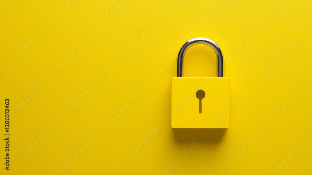 A bright yellow padlock against a matching background, symbolizing security and protection. A bright yellow padlock against a matching background, symbolizing security and protection.