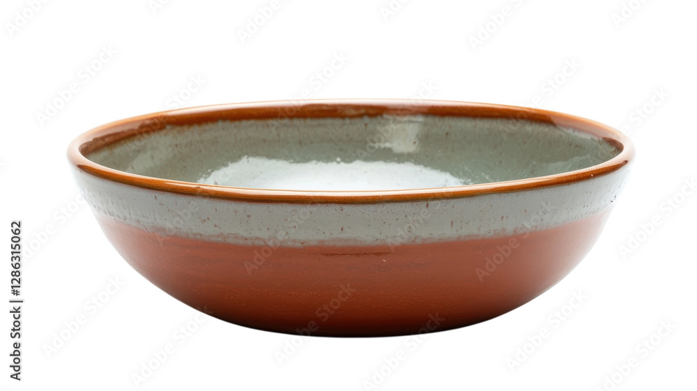Handmade ceramic bowl with earthy colors, perfect for serving or display in any kitchen or dining setting