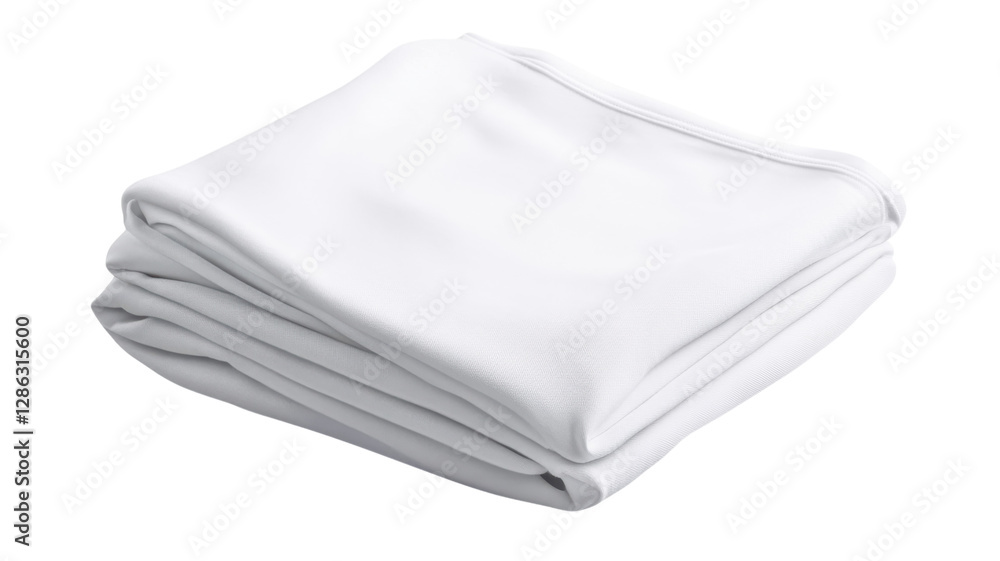 Soft white blanket piled neatly on a surface shows its smooth texture and crisp color, perfect for cozying up in a living room or bedroom setting