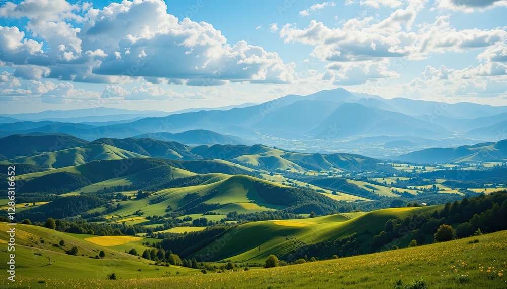 Fototapeta premium summer landscape with mountains