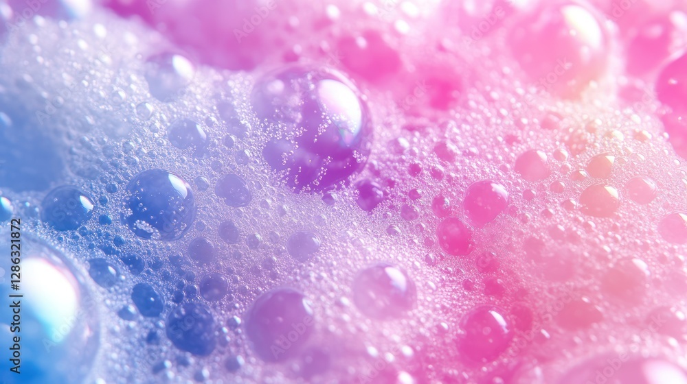 Close-up of Colorful Soap Bubbles with Blue, Purple and Pink Tones Close-up of Colorful Soap Bubbles with Blue, Purple and Pink Tones