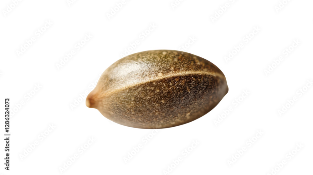 Unique brown seed displayed with detailed texture against a plain backdrop