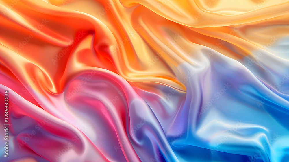 Fototapeta premium Abstract Background - Flowing Fabric in Vibrant Colors