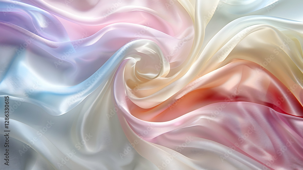 Obraz premium Abstract Background - Pastel Swirls of Silk Fabric Texture