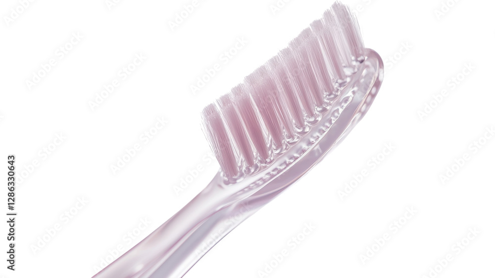 Toothbrush with soft bristles ready for daily dental care and hygiene routine
