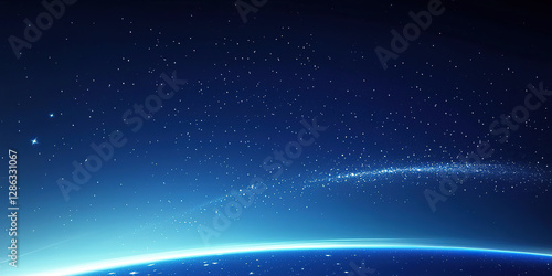 Wallpaper Mural Blue starry sky and flowing curve technology background Torontodigital.ca