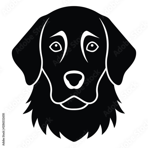 Golden Retriever Dog Sad Face Silhouette Icon Design