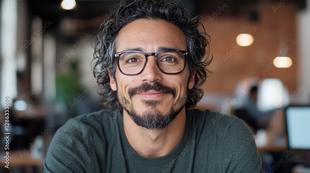 A thoughtful man in a casual t-shirt poses in a modern office setting, illustrating a blend of professionalism and casual charm in a creative working environment. A thoughtful man in a casual t-shirt poses in a modern office setting, illustrating a blend of professionalism and casual charm in a creative working environment.