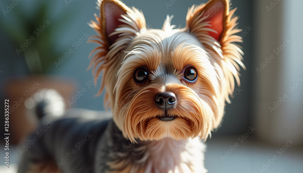 Fototapeta premium Yorkshire Terrier Looking at Camera