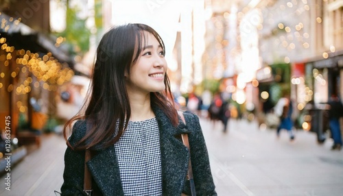 街を歩く日本人女性