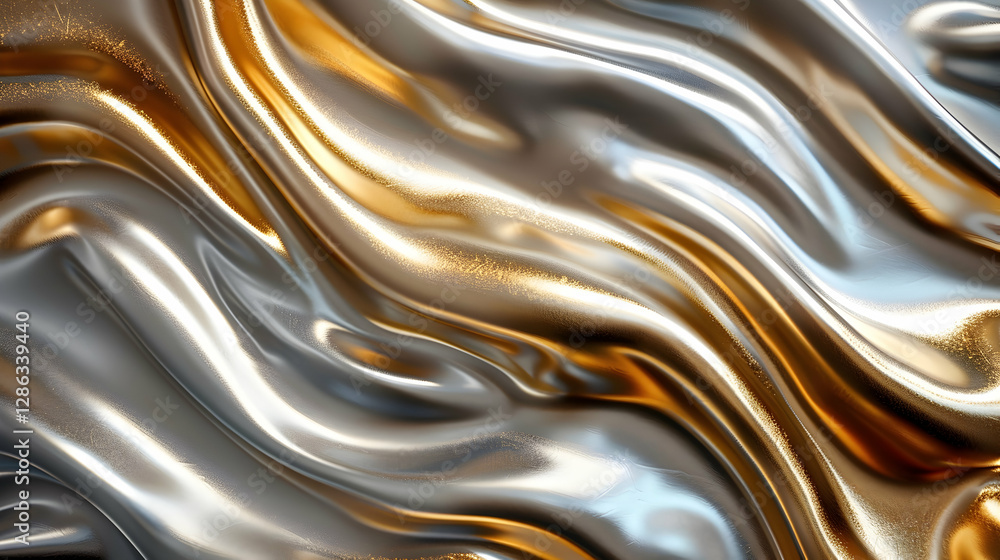 Abstract Background - Liquid Metal, Gold, Silver, Flowing, Wavy, Metallic, Texture, Shiny, Luxury, Elegant Abstract Background - Liquid Metal, Gold, Silver, Flowing, Wavy, Metallic, Texture, Shiny, Luxury, Elegant