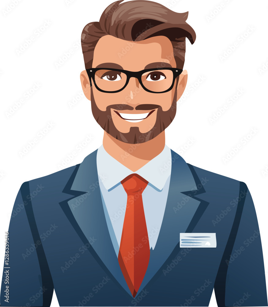 cartoon businessman with glasses cartoon businessman with glasses