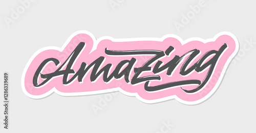 Amazing. Handwritten words with a brush. Calligraphy in vector