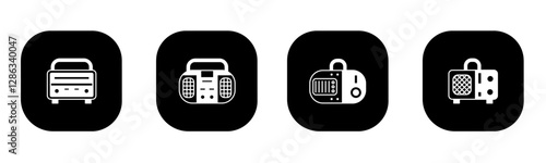 Radio icon in flat. A radio icon design. Stock vector.