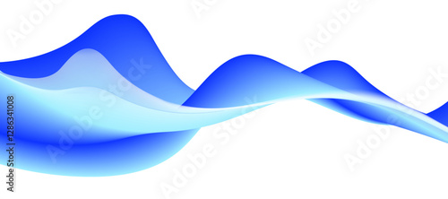 Vector pattern of colorful wavy lines of different colors on white background.