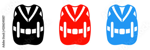 Lifebuoy icon illustration set with colorful. Stock vector.