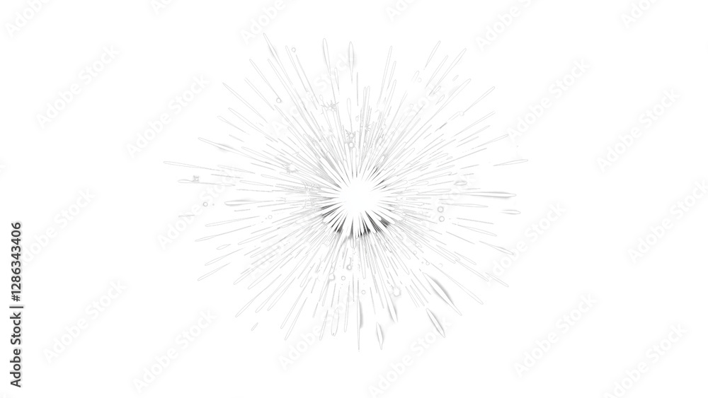 Fototapeta premium Minimalistic firework element isolated on transparent PNG. Decorative Element art.