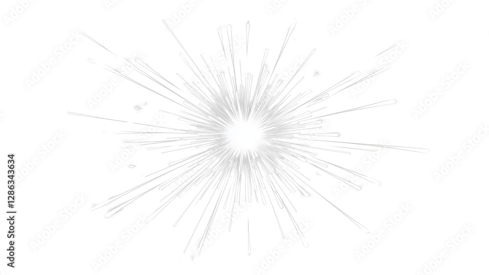 Fototapeta premium Minimalistic firework element isolated on transparent PNG. Decorative Element art.