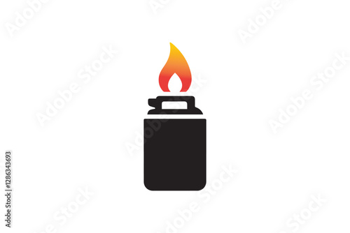 Gas lighter icon vector silhouette isolated in white background