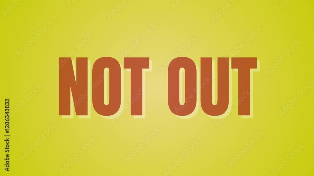 not out animated text video on yellow and dark red background not out animated text video on yellow and dark red background