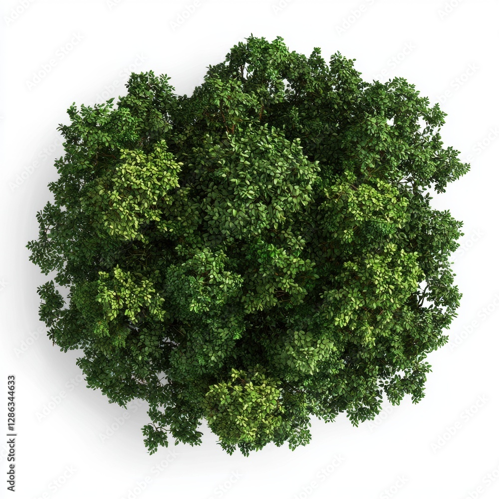Obraz premium Dense rainforest canopy isolated on white background