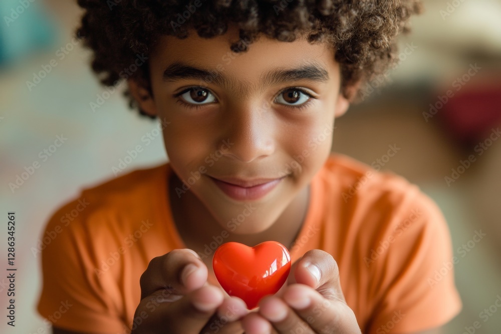 Valentine's day greeting and funny gift. Innocent face cute brazilian high schooler boy with small diamond heart in hands. Funny valentine’s expression. Baby love portrait. Sweet child emotion. Valentine's day greeting and funny gift. Innocent face cute brazilian high schooler boy with small diamond heart in hands. Funny valentine’s expression. Baby love portrait. Sweet child emotion.