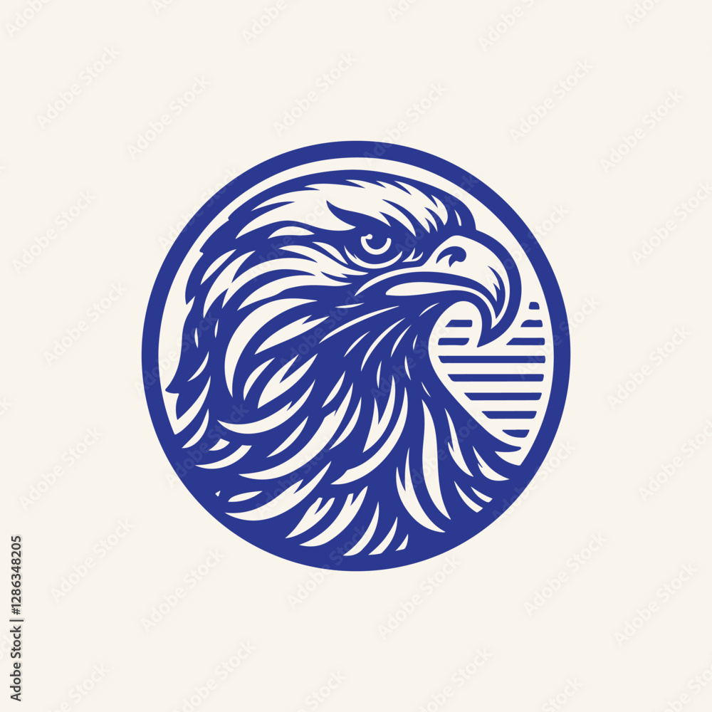 Fototapeta premium Elegant eagle head line art vector illustration design, perfect for prints and digital use. vintage eagle line art logo