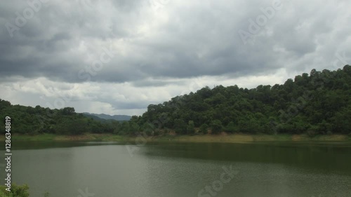 Time lapse of lake before the rain.
