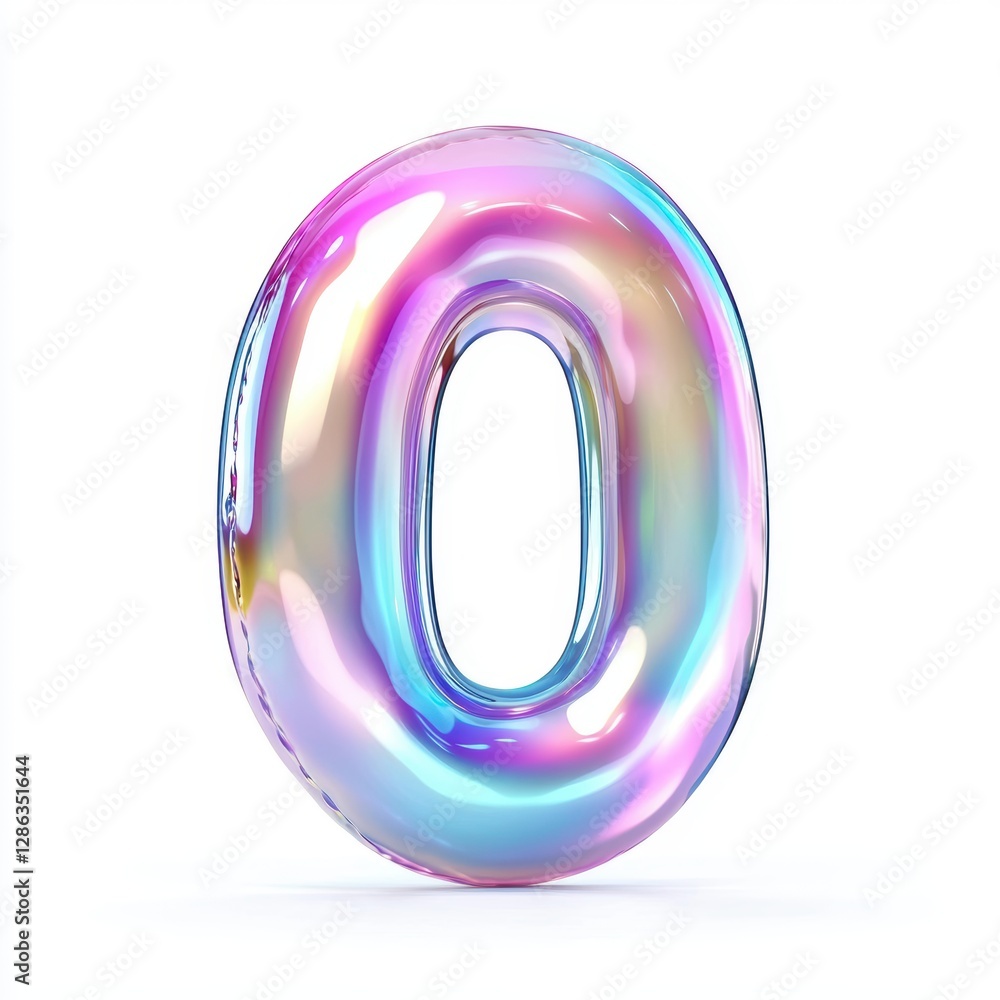 Number 0 made of smooth pearl-colored slime with a soft iridescent glow and delicate color shifts isolated on a clean white background Number 0 made of smooth pearl-colored slime with a soft iridescent glow and delicate color shifts isolated on a clean white background