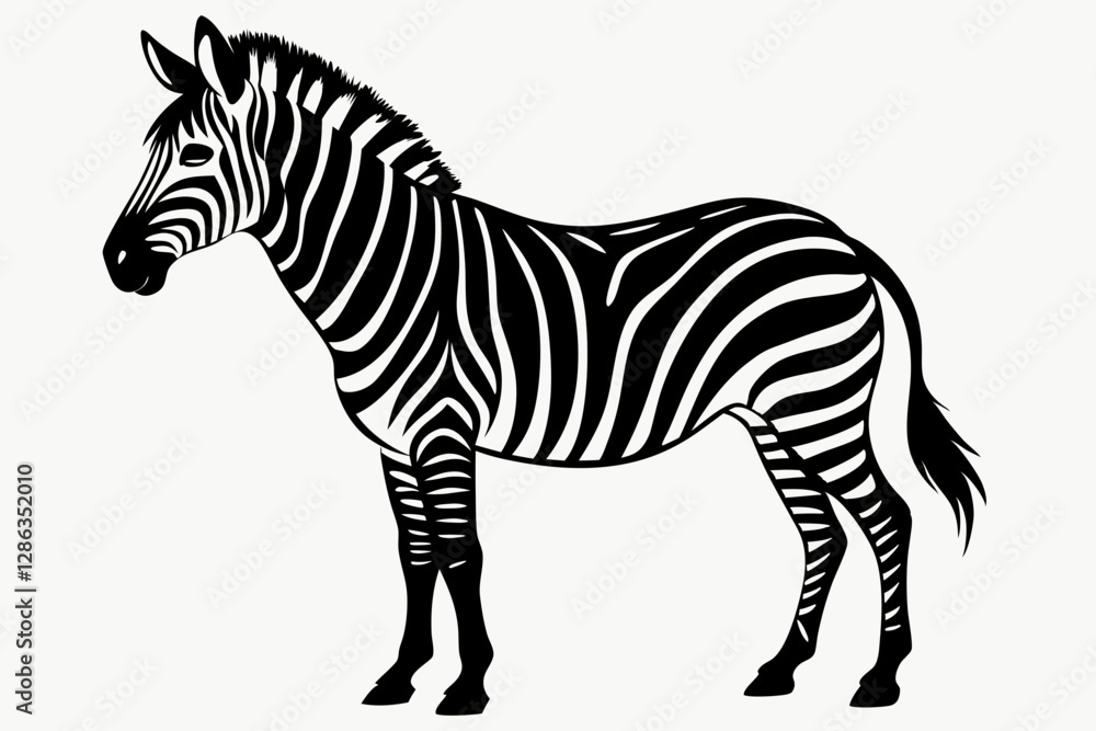 Obraz premium zebra silhouette black vector