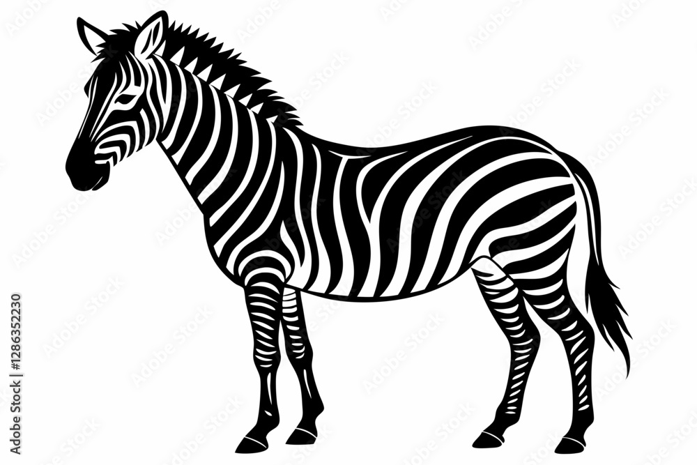 Obraz premium zebra silhouette black vector