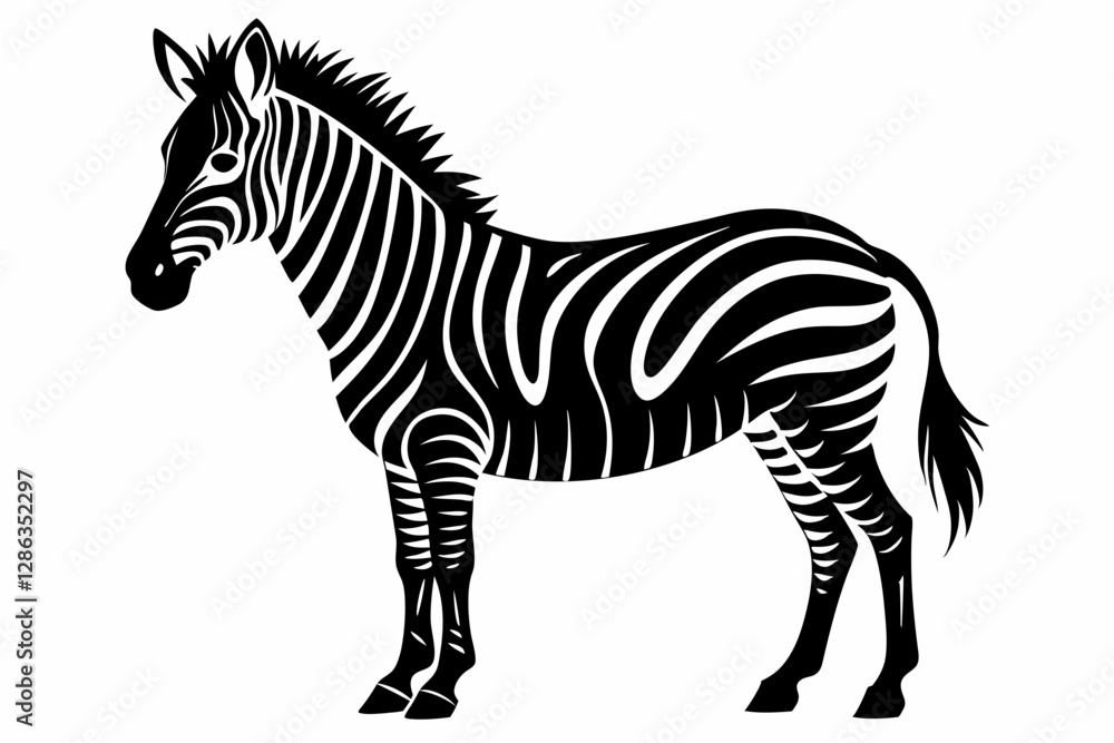 Obraz premium zebra silhouette black vector