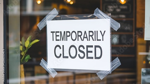 Temporarily Closed Shop Sign Business Interruption Notice