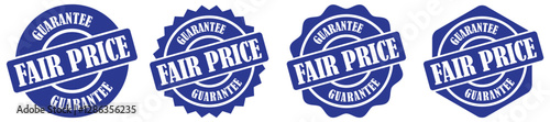 Fair price badge for customer satisfaction. Best deal certification badge for customer confidence. Secure discount rate approval seal for retail commerce. Vector illustration 