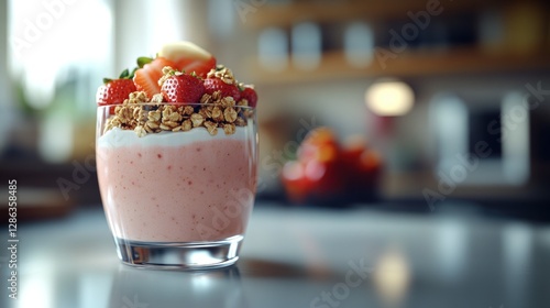 Strawberry Yogurt Parfait in Kitchen photo