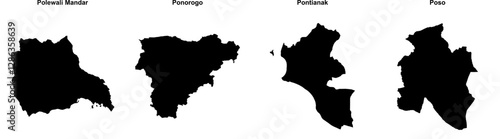Polewali Mandar, Ponorogo, Pontianak, Poso outline maps
