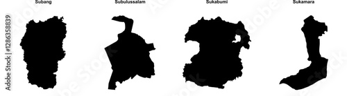 Subang, Subulussalam, Sukabumi, Sukamara outline maps