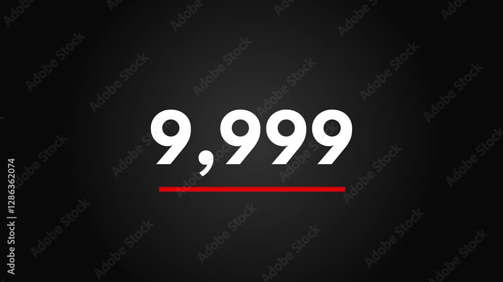 Animated Fireworks Counting to 10,000 Subscribers Celebration - Festive Milestone Animation for Social Media and YouTube