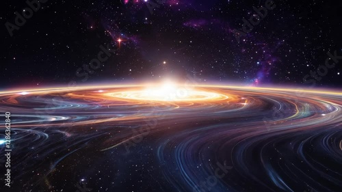 Galactic rotation and light emission across vast cosmic expanse