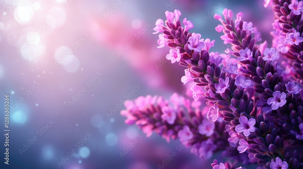 Beautiful Lavender Flowers Blooming in Soft Light Beautiful Lavender Flowers Blooming in Soft Light