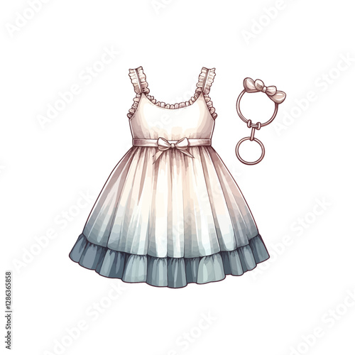 Girls color babydoll Dress color artwork design