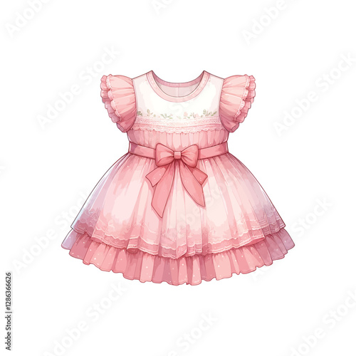 Girls color babydoll Dress color artwork design