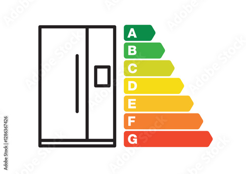 Kitchen Supply Fridge Frizer with Environmental Certification Energy Classification Scale Efficiency Class Consumption