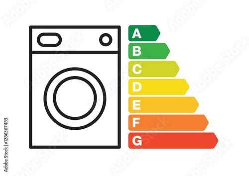 Kitchen Supply Laundry Machine with Environmental Certification Energy Classification Scale Efficiency Class Consumption