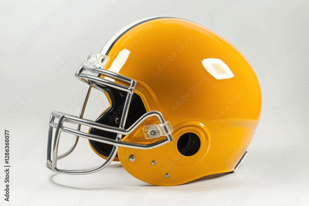 Fototapeta premium Solid Color Football Helmet on White Background