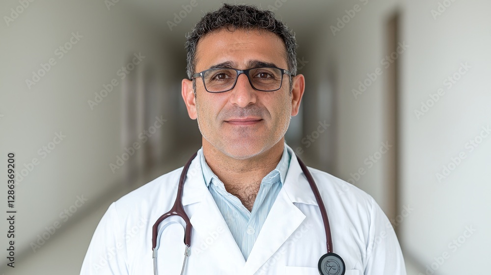 Doctor hallway portrait healthcare medical professional Doctor hallway portrait healthcare medical professional